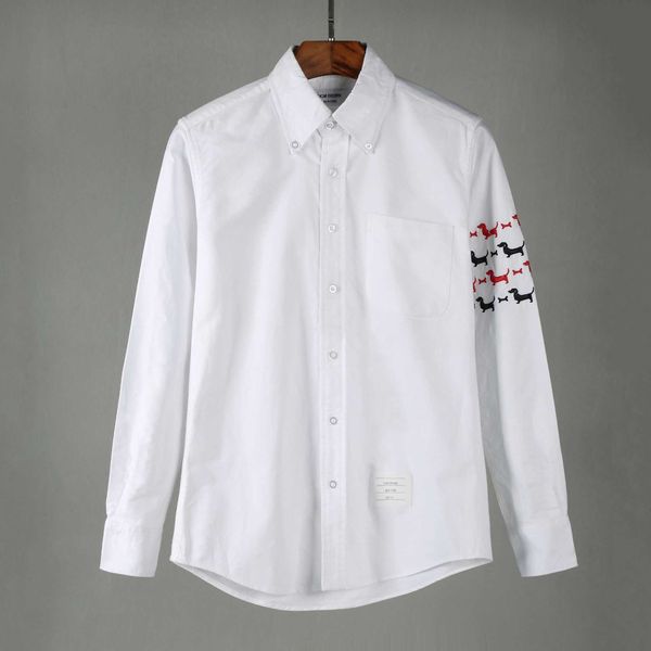 men's casual shirts tb jl fashion brand oxford spinning one sleeve dog embroidery series and women's long, White;black
men's casual shirts tb jl fashion brand oxford spinning one sleeve dog embroidery series and women's long, White;black