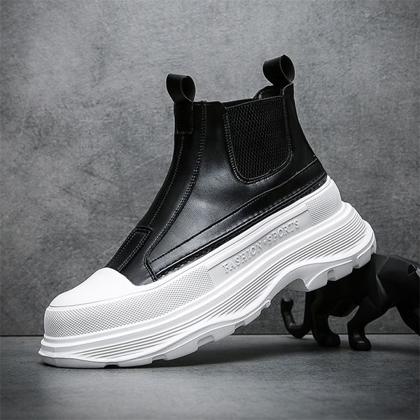 boots mens fashion leather autumn thicksoled lightweight high hightrend casual white shoes chelsea 220930, Black
boots mens fashion leather autumn thicksoled lightweight high hightrend casual white shoes chelsea 220930, Black