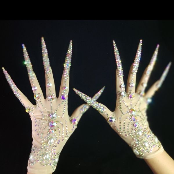 five fingers gloves luxurious ab rhinestones pearls plus length nails gloves women fashion drag queen outfit nightclub stage performance acc, Blue;gray
five fingers gloves luxurious ab rhinestones pearls plus length nails gloves women fashion drag queen outfit nightclub stage performance acc, Blue;gray