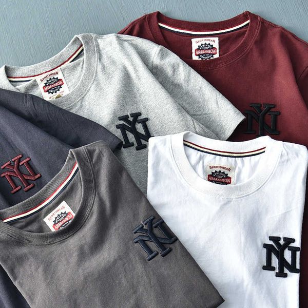 men's t-shirts summer american style short sleeve o-neck solid color embroidered t-shirt men's fashion simple pure cotton washed o, White;black
men's t-shirts summer american style short sleeve o-neck solid color embroidered t-shirt men's fashion simple pure cotton washed o, White;black