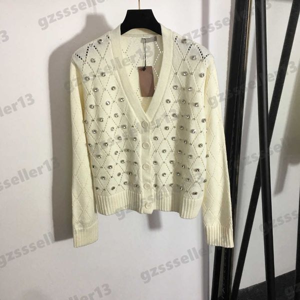 designer cardigan womens sweater mimu diamond decoration women sweaters wool hollow knit v-neck long sleeve cardigans jacket 0912, White;black
designer cardigan womens sweater mimu diamond decoration women sweaters wool hollow knit v-neck long sleeve cardigans jacket 0912, White;black