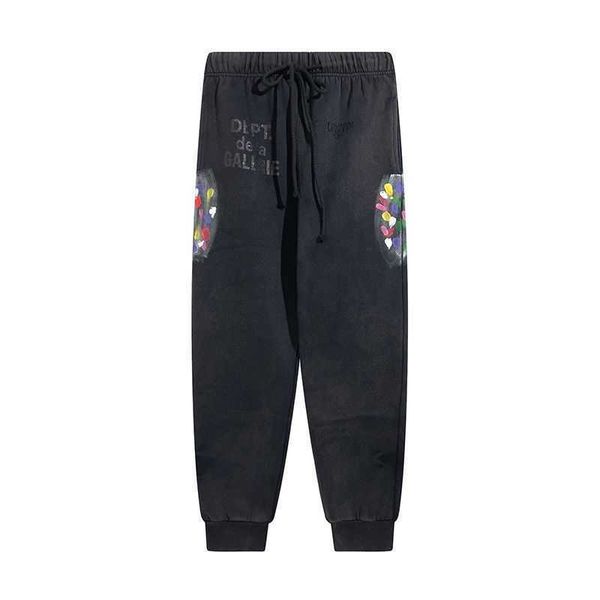 men's pants fashion galleryes dept branded ink splashing graffiti printing pant and women's loose, Black
men's pants fashion galleryes dept branded ink splashing graffiti printing pant and women's loose, Black