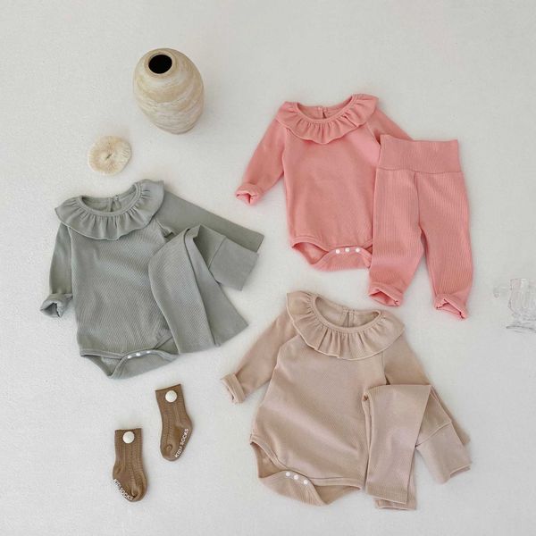 rompers 2022 autumn boy infant lotus leaf collar long sleeve romper set girl toddler solid cotton jumpsuit high waist pants 2 piece suit j22, Blue
rompers 2022 autumn boy infant lotus leaf collar long sleeve romper set girl toddler solid cotton jumpsuit high waist pants 2 piece suit j22, Blue