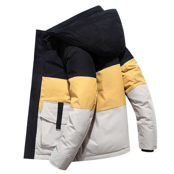 men's down parkas 2022 fashion hooded jacket winter brand thick warm casual patchwork white duck coats for men zipper outwear g220930, Black
men's down parkas 2022 fashion hooded jacket winter brand thick warm casual patchwork white duck coats for men zipper outwear g220930, Black