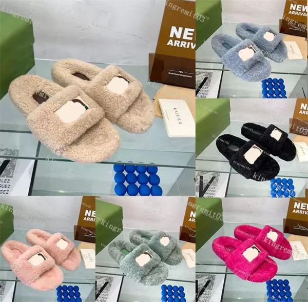 slippers wool slides women mules interlocking sandals designer fur winter warm ladies hollow, Black
slippers wool slides women mules interlocking sandals designer fur winter warm ladies hollow, Black
