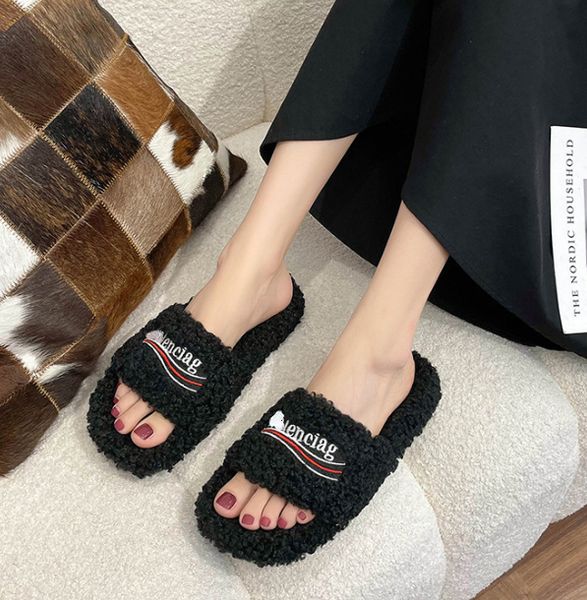 woolen slipper women's autumn and winter new thick-soled lamb wool letter slippers, Black
woolen slipper women's autumn and winter new thick-soled lamb wool letter slippers, Black