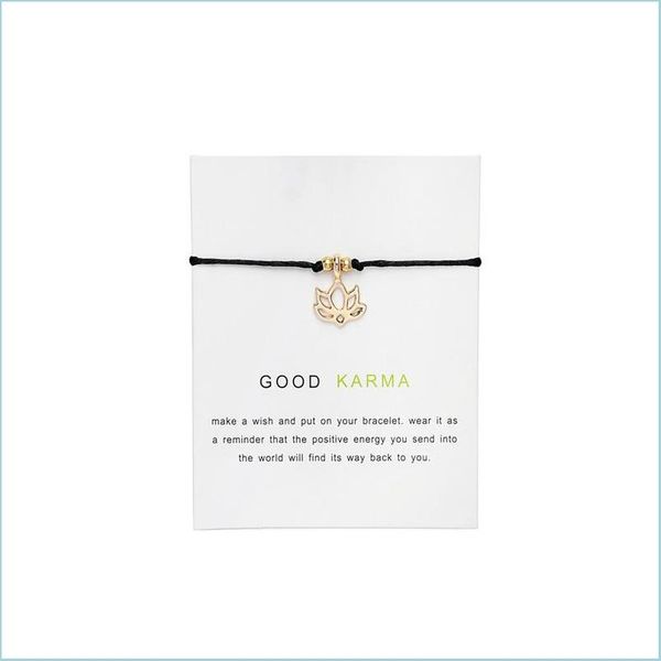 charm bracelets wish card lucky lotus bracelets for women handmade black red rope chain gold sier adjustable kids jewelry dro vipjewel dhw1r, Golden;silver
charm bracelets wish card lucky lotus bracelets for women handmade black red rope chain gold sier adjustable kids jewelry dro vipjewel dhw1r, Golden;silver