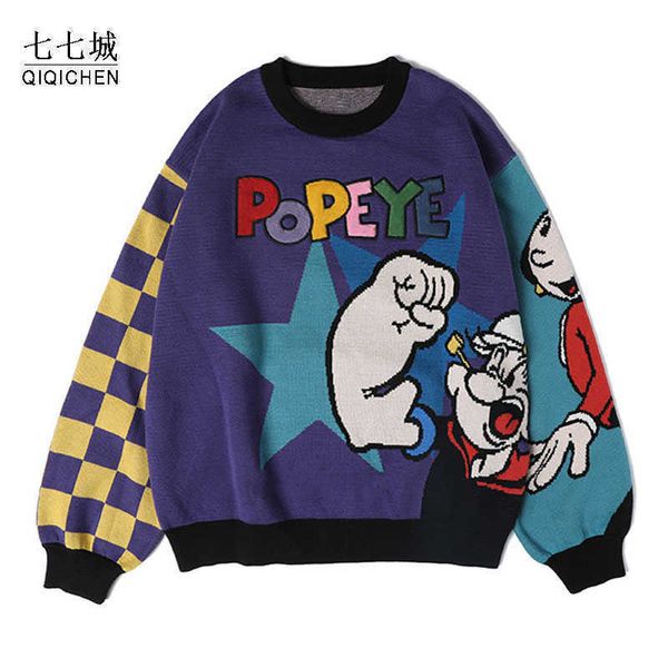 men's sweaters harajuku sweater women cartoon design loose women pullover thick sweater letters girls cotton knitted jumper plaid t220, White;black
men's sweaters harajuku sweater women cartoon design loose women pullover thick sweater letters girls cotton knitted jumper plaid t220, White;black