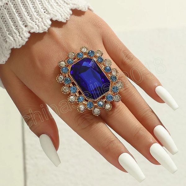 temperament big blue black crystal ring for women boho adjustable stylish geometric ring simple party jewelry gift, Silver
temperament big blue black crystal ring for women boho adjustable stylish geometric ring simple party jewelry gift, Silver