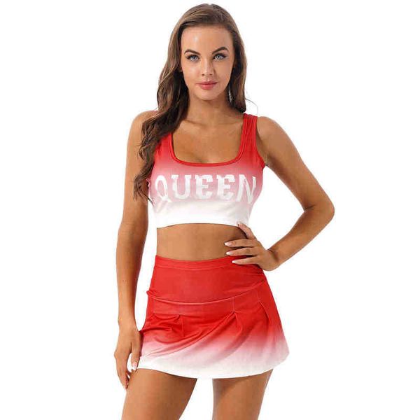 women's tracksuits womens cheerleading uniform cheerleader outfits role play come letter print u neck sleeveless crop with pleated skir, Gray
women's tracksuits womens cheerleading uniform cheerleader outfits role play come letter print u neck sleeveless crop with pleated skir, Gray