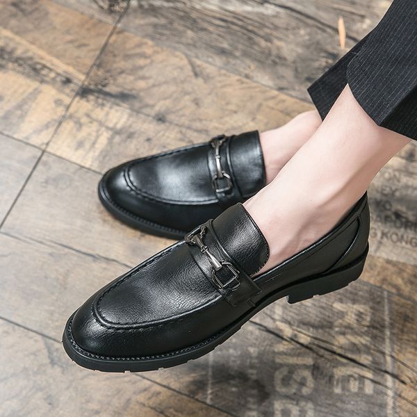 vegan brogue leather oxford shoes pointed toe one stirrup vintage luxury metal buckle men's fashion formal casual shoes business shoes, Black
vegan brogue leather oxford shoes pointed toe one stirrup vintage luxury metal buckle men's fashion formal casual shoes business shoes, Black
