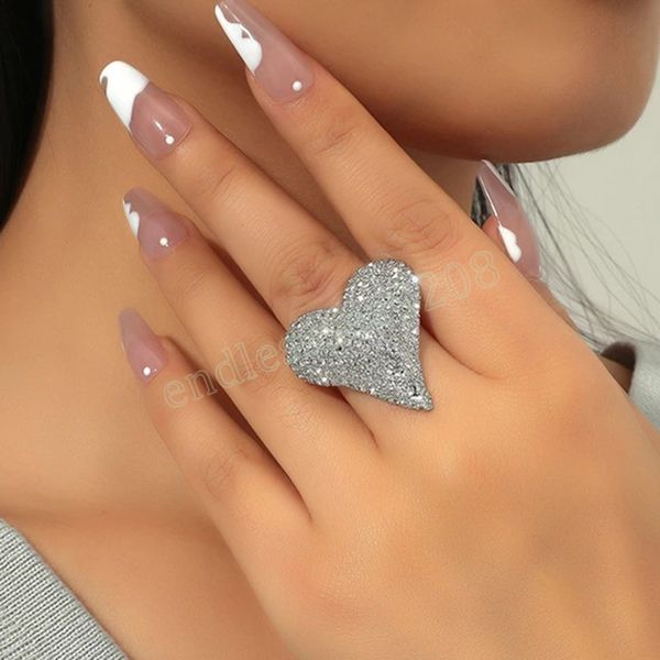 exquisite heart shaped crystal wedding ring for women bridal party engagement famale rings jewelry fashion accessories, Silver
exquisite heart shaped crystal wedding ring for women bridal party engagement famale rings jewelry fashion accessories, Silver