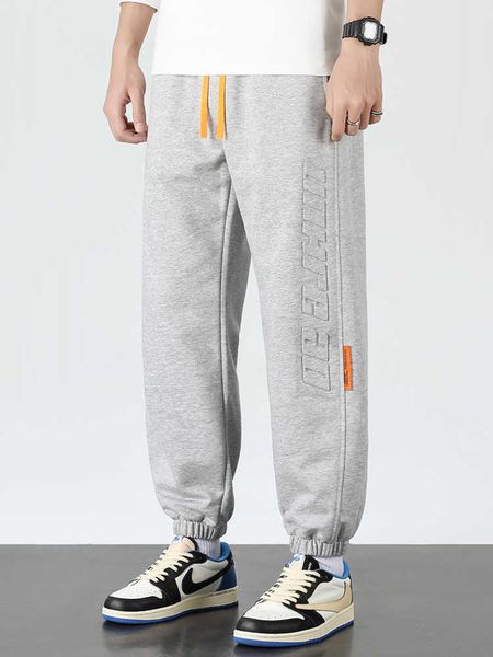 men's pants 2022 new autumn men's sweatpants baggy joggers fashion letter hip hop streetwear plus size loose cotton casual harem p, Black