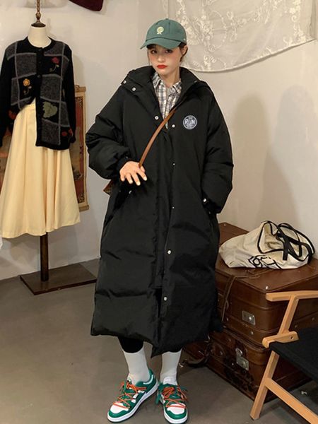 women's down parkas winter black puffer jacket for women fashion hooded thickened medium long cotton padded coat female zipper outwear
women's down parkas winter black puffer jacket for women fashion hooded thickened medium long cotton padded coat female zipper outwear