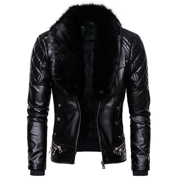 mens fur faux fur design motorcycle bomber add wool leather jacket men autumn turn down fur collar removable slim fit male warm pu coats 220, Black
mens fur faux fur design motorcycle bomber add wool leather jacket men autumn turn down fur collar removable slim fit male warm pu coats 220, Black