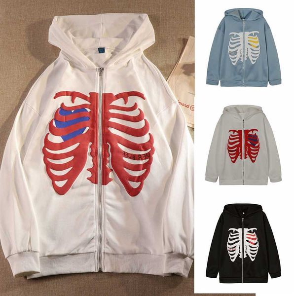 mens jackets oversize skeleton zip up hooded sweatshirt y2k 90s streetwear korean fashion women fall clothes winter jacket y23, Black;brown
mens jackets oversize skeleton zip up hooded sweatshirt y2k 90s streetwear korean fashion women fall clothes winter jacket y23, Black;brown
