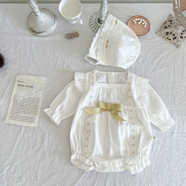 rompers kid sweet lace flower embroidery square collar long sleeves bodysuit cute bow cotton jumpsuit one piece with solid cap j220922, Blue
rompers kid sweet lace flower embroidery square collar long sleeves bodysuit cute bow cotton jumpsuit one piece with solid cap j220922, Blue