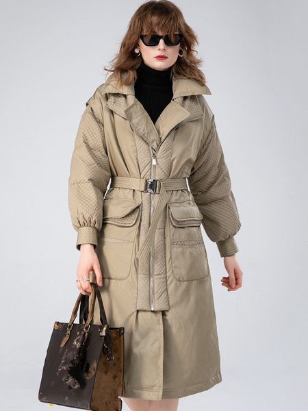 women's down parkas winter great quality long coats thicker warm fluffy down coat female fashion fake two pieces parkas with belt wy108, Black
women's down parkas winter great quality long coats thicker warm fluffy down coat female fashion fake two pieces parkas with belt wy108, Black