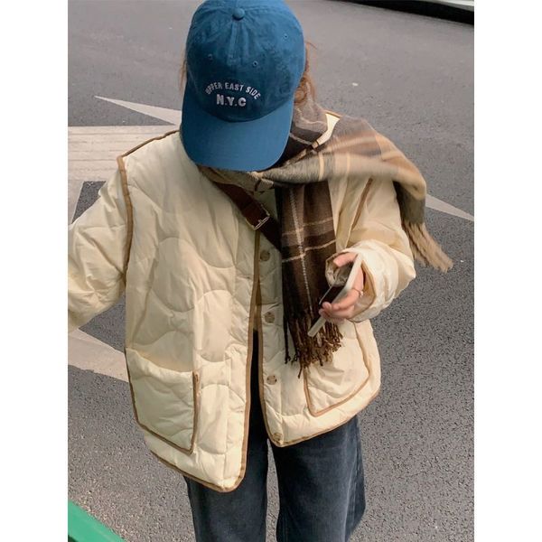 women's down parkas women beige short cotton parkas puffer jacket lightweight short loose button coat cotton padded jacket coat spring, Black
women's down parkas women beige short cotton parkas puffer jacket lightweight short loose button coat cotton padded jacket coat spring, Black