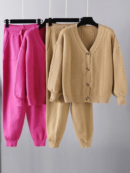 women's two piece pants men's tracksuits two piece women twist knitted suits female v neck sweater cardigans and jogging pants aut, White
women's two piece pants men's tracksuits two piece women twist knitted suits female v neck sweater cardigans and jogging pants aut, White