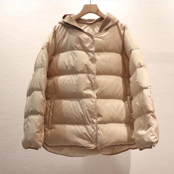 women's down parkas cashmere knit hooded duck down coats jackets winter fashion wool stitching coats female thick warm wy530 220930, Black
women's down parkas cashmere knit hooded duck down coats jackets winter fashion wool stitching coats female thick warm wy530 220930, Black