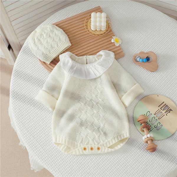 rompers spring autumn baby girls knit jumpsuits outfit patchwork ruffle collar long sleeves knitted romper and beanie hat set j220922, Blue
rompers spring autumn baby girls knit jumpsuits outfit patchwork ruffle collar long sleeves knitted romper and beanie hat set j220922, Blue