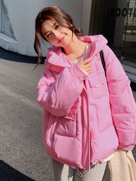 women's down parkas oversized puffer jacket women autumn winter warm thick hooded cotton padded coat woman solid loose parkas short out, Black
women's down parkas oversized puffer jacket women autumn winter warm thick hooded cotton padded coat woman solid loose parkas short out, Black