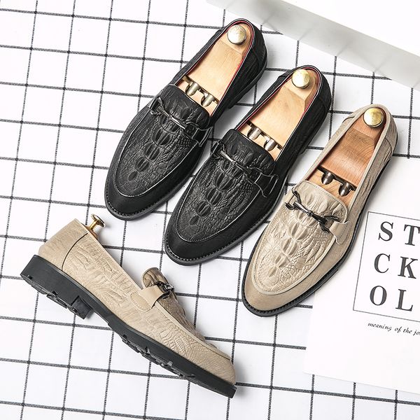 carved crocodile brogue leather oxford shoes tassel pointed toe one stirrup men's fashion formal casual shoes business shoes large size, Black
carved crocodile brogue leather oxford shoes tassel pointed toe one stirrup men's fashion formal casual shoes business shoes large size, Black