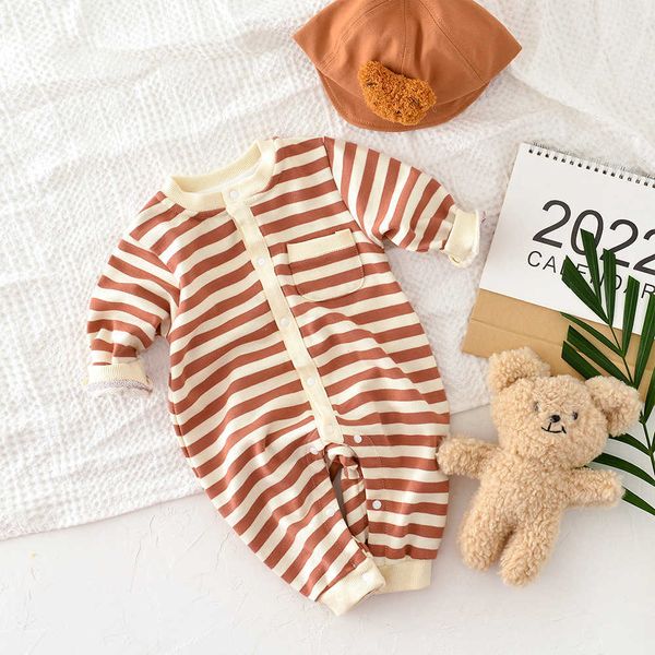rompers 03y infant boy autumn classic pocket striped romper simple long sleeves cotton single breasted jumpsuit kid outfits j220922, Blue
rompers 03y infant boy autumn classic pocket striped romper simple long sleeves cotton single breasted jumpsuit kid outfits j220922, Blue