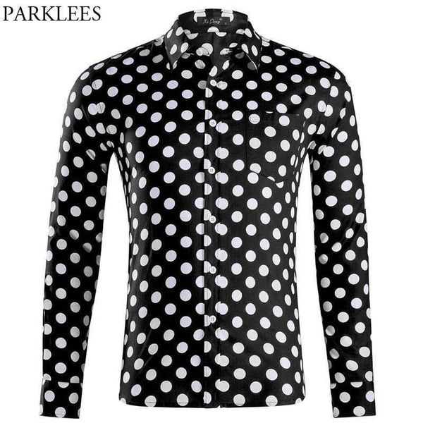 men's casual shirts polka dot black long sleeve shirt men 2019 fashion slim fit mens dress shirts casual button down social shirt male, White;black
men's casual shirts polka dot black long sleeve shirt men 2019 fashion slim fit mens dress shirts casual button down social shirt male, White;black