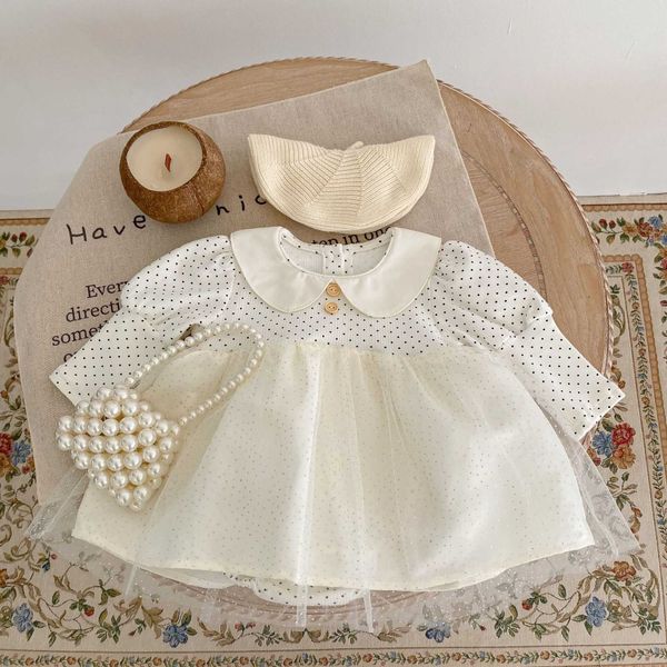 rompers kid girl sweet dot peter pan collar sequins mesh skirt bodysuit autumn long sleeves cotton princess jumpsuit girls outfits j220922, Blue
rompers kid girl sweet dot peter pan collar sequins mesh skirt bodysuit autumn long sleeves cotton princess jumpsuit girls outfits j220922, Blue