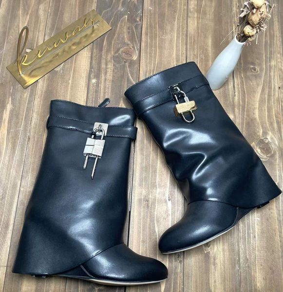 designer shark lock boots biker black leather knee tall boots rain long ankle fold-over luxury women sharks high straight height booted 9cm
designer shark lock boots biker black leather knee tall boots rain long ankle fold-over luxury women sharks high straight height booted 9cm