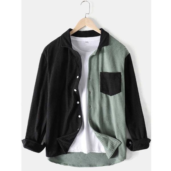 men's casual shirts men 2022 spring autumn fashion brand japan style patchwork shirts vintage slim fit corduroy shirt male casual loose, White;black
men's casual shirts men 2022 spring autumn fashion brand japan style patchwork shirts vintage slim fit corduroy shirt male casual loose, White;black