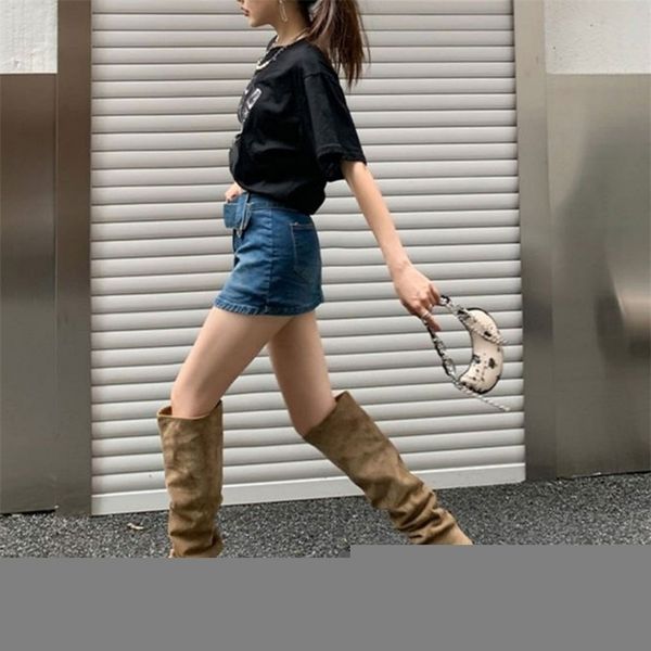 boots autumn women knee high female flock block heels pointed toe shoes pleated ladies retro western cowboy knight boot 221006, Black
boots autumn women knee high female flock block heels pointed toe shoes pleated ladies retro western cowboy knight boot 221006, Black