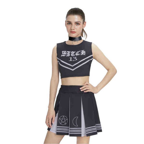 women's tracksuits coven witch 13 cheerleading come for adults black color cosplay uniform sleeveless cheerleader pleated skirt dress t, Gray
women's tracksuits coven witch 13 cheerleading come for adults black color cosplay uniform sleeveless cheerleader pleated skirt dress t, Gray