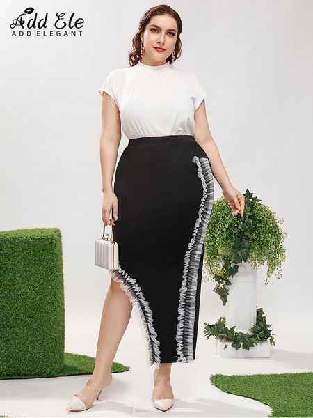 plus size dresses add elegant autumn plus size women's skirts wrap hip side exposed legs ruffle asymmetrical hem female bodycon skirt b, Black
plus size dresses add elegant autumn plus size women's skirts wrap hip side exposed legs ruffle asymmetrical hem female bodycon skirt b, Black