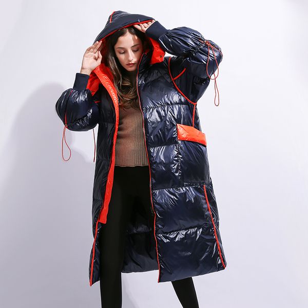 women's down parkas winter red blue xlong thicker warm down jacket female glossy fabric warm jacket fluffy bread style duck down coat f, Black
women's down parkas winter red blue xlong thicker warm down jacket female glossy fabric warm jacket fluffy bread style duck down coat f, Black