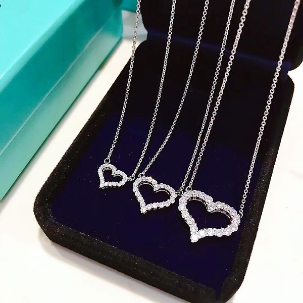 7a designer womens necklace classic diamond set heart pendant aaa jewelry girls valentines day christmas love gift jewelry, Silver
7a designer womens necklace classic diamond set heart pendant aaa jewelry girls valentines day christmas love gift jewelry, Silver