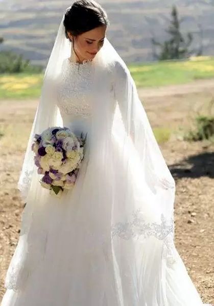 classic a-line muslim wedding dresses bridal gowns high neck long sleeves lace appliques ivory tulle robe de mariee 2023 spring autumn, White
classic a-line muslim wedding dresses bridal gowns high neck long sleeves lace appliques ivory tulle robe de mariee 2023 spring autumn, White