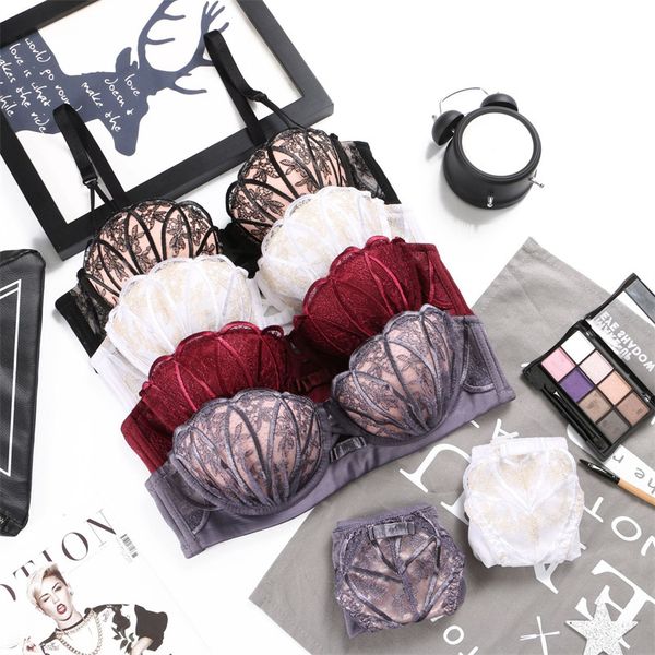 bras sets lace underwear push up bra set for women underwire padded 1 2 cup lingerie panties 2pcs ladies clothing suits 221006, Red;black
bras sets lace underwear push up bra set for women underwire padded 1 2 cup lingerie panties 2pcs ladies clothing suits 221006, Red;black