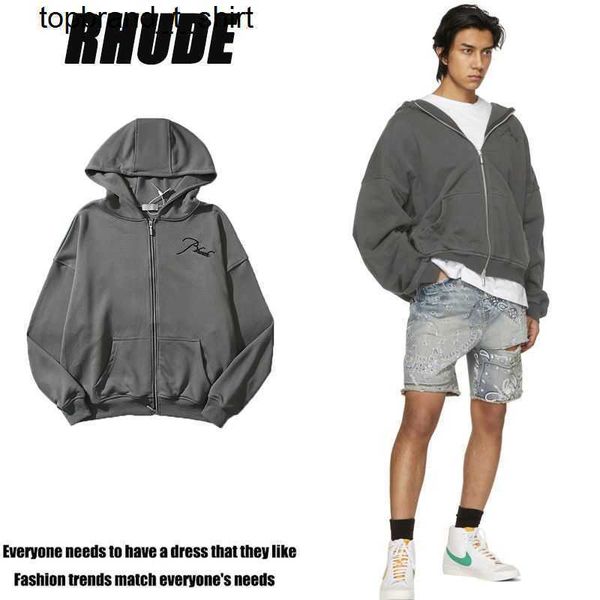 new men's jackets designer rhude fashion letter embroidery zipper hooded sweater coat cardigan streetwear male, Black;brown
new men's jackets designer rhude fashion letter embroidery zipper hooded sweater coat cardigan streetwear male, Black;brown