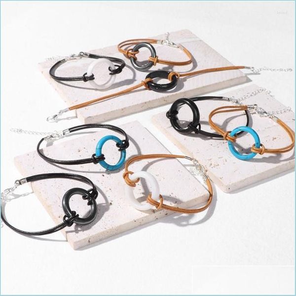 beaded strands strand handmade leather rope bracelet natural stone round ring charm bracelets couple simple for men women lovers jew dhvqo, Black
beaded strands strand handmade leather rope bracelet natural stone round ring charm bracelets couple simple for men women lovers jew dhvqo, Black