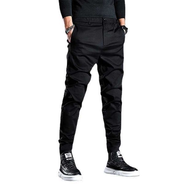 men's pants spring and autumn new casual solid color slim fit wrinkled legging fashion street trousers sports men g220929, Black
men's pants spring and autumn new casual solid color slim fit wrinkled legging fashion street trousers sports men g220929, Black