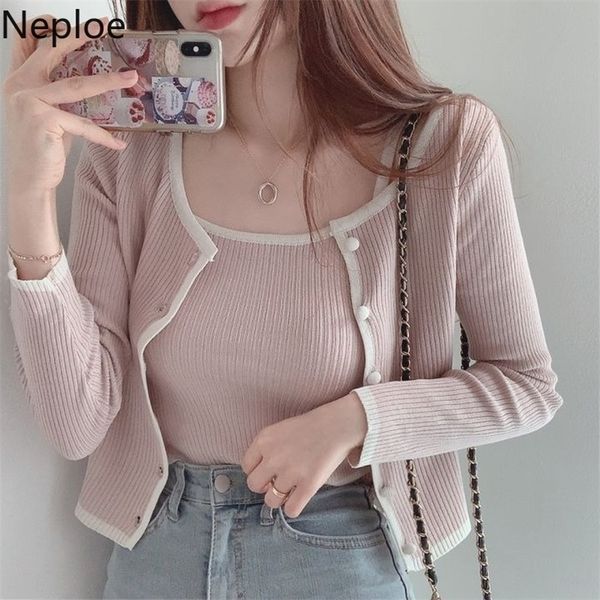 women's knits tees neploe fashion cropped sweater korean y2k cardigan two-piece women knit pink cardigans patchwork woman clothes pull, White
women's knits tees neploe fashion cropped sweater korean y2k cardigan two-piece women knit pink cardigans patchwork woman clothes pull, White