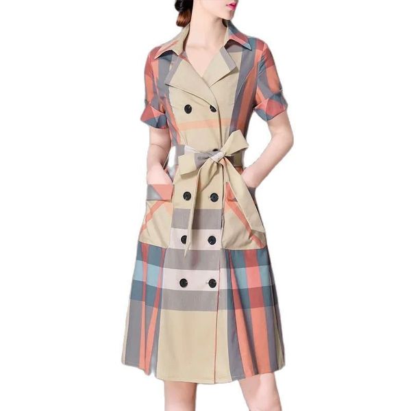 work dresses summer fashionable allmatch plaid doublebreasted shirt skirt waist slim professional ol temperament dress commuting q 221006, White;black
work dresses summer fashionable allmatch plaid doublebreasted shirt skirt waist slim professional ol temperament dress commuting q 221006, White;black