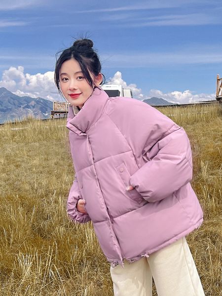 women's down parkas winter short cotton coat women loose oversized puffer jacket female stand collar singlebreasted solid thick parkas, Black
women's down parkas winter short cotton coat women loose oversized puffer jacket female stand collar singlebreasted solid thick parkas, Black