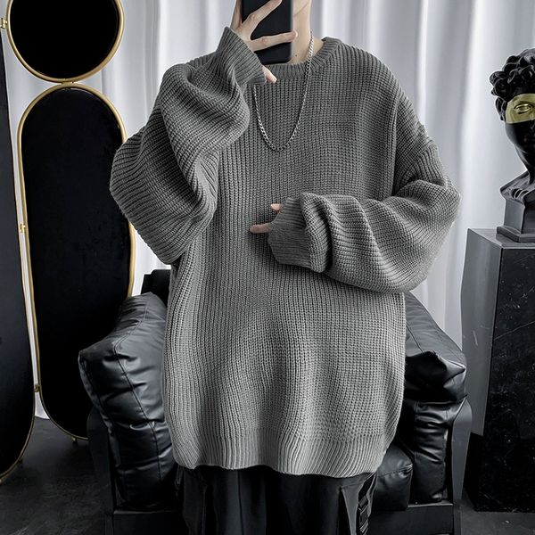 men korean fashion sweaters solid color oversized sweater men long sleeve shirts autumn winter clothing streetwear pullovers, White;black
men korean fashion sweaters solid color oversized sweater men long sleeve shirts autumn winter clothing streetwear pullovers, White;black