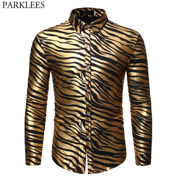 men's casual shirts men's 70s metallic gold zebra print disco shirt 2019 brand new slim fit long sleeve mens dress shirts party pr, White;black
men's casual shirts men's 70s metallic gold zebra print disco shirt 2019 brand new slim fit long sleeve mens dress shirts party pr, White;black