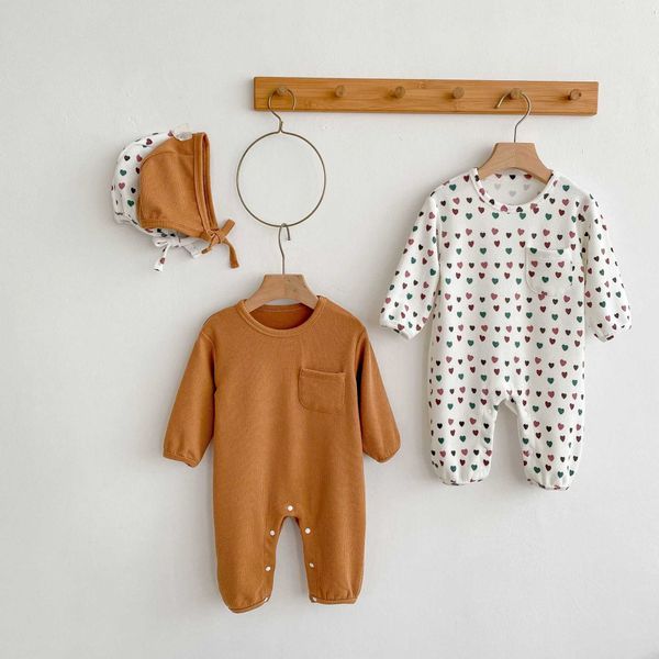 rompers 02y kid girl sweet love loose romper boy autumn winter solid pocket cotton jumpsuit one piece with casual kantup cap j220922, Blue
rompers 02y kid girl sweet love loose romper boy autumn winter solid pocket cotton jumpsuit one piece with casual kantup cap j220922, Blue