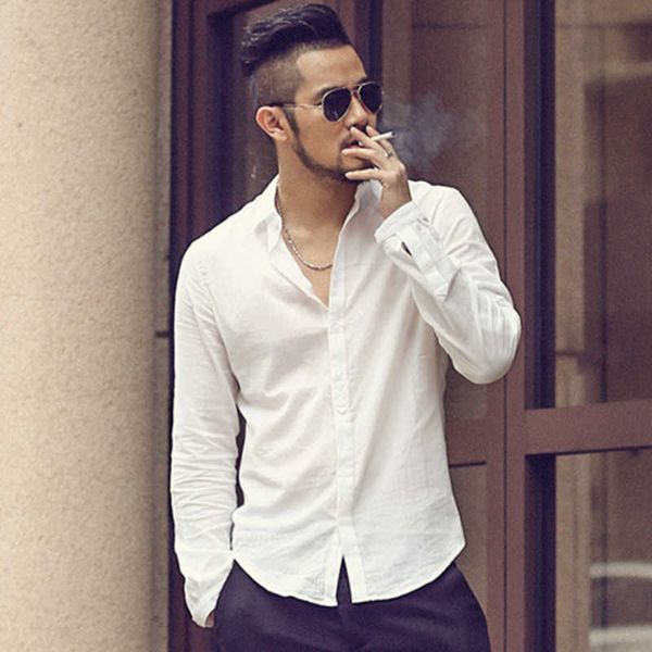 men's casual shirts men's shirts long sleeve business shirt brand linen male slim fit casual solid flax dress shirt man colorful s, White;black
men's casual shirts men's shirts long sleeve business shirt brand linen male slim fit casual solid flax dress shirt man colorful s, White;black